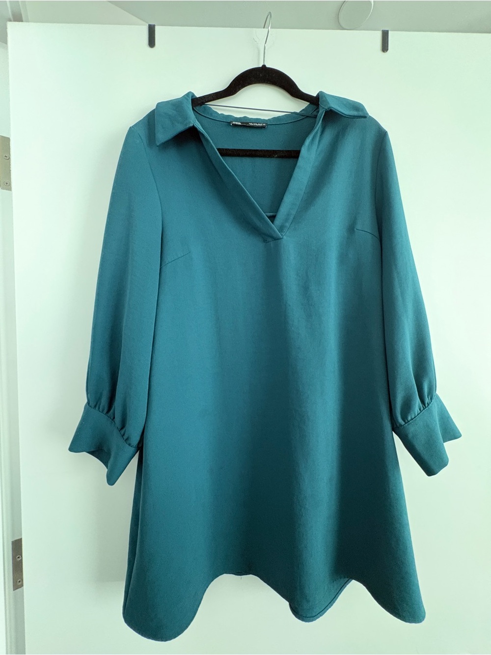 Zara Teal Green V-Neck Long Tunic/Dress